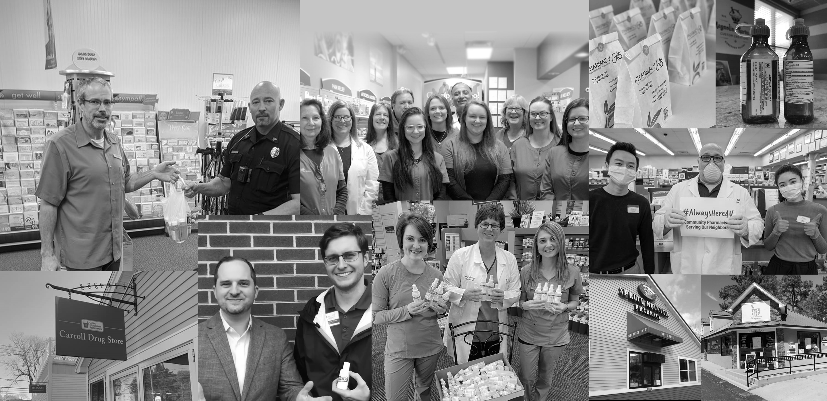 A collage of fearless pharmacies