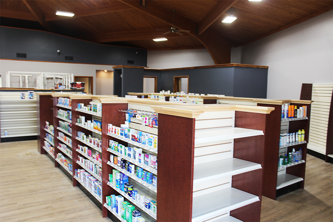 The inside of a pharmacy after transformation